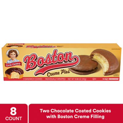 McKee Little Debbie Boston Creme Pies Sandwich Cookies, 8 count, 10.98 oz, 10.98 Ounce