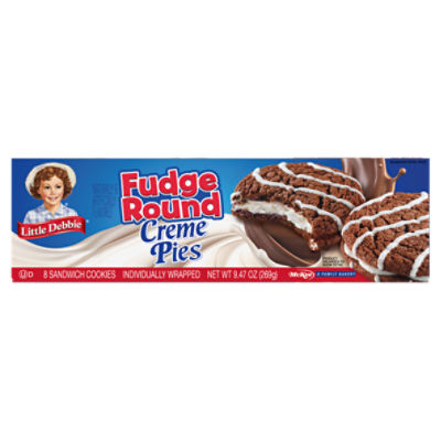 McKee Little Debbie Creme Pies Fudge Round Sandwich Cookies, 8 count, 9.47 oz