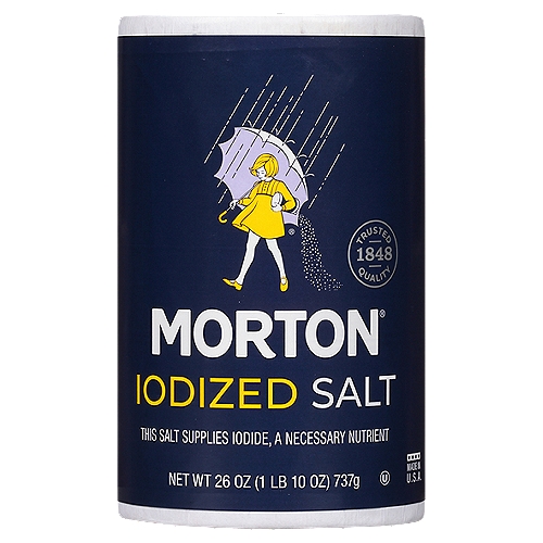 Morton® lodized Salt is a staple in kitchens across America, because it is the perfect choice to unlock the delicious, natural flavors in food. Use this all-purpose salt for all of your cooking and baking needs - and for seasoning at the table.nnMorton Iodized Table Salt is an all-purpose salt perfect for everything from cooking and baking to filling the shakers on your table. Simplify your time in the kitchen with Morton Iodized Table Salt. At Morton Salt, we make sure only the best salt crystals reach your plate, so every dish you create will be as flavorful as you intend.