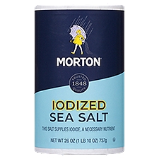 Morton All-Purpose Iodized Sea Salt - Textured Sea Salt for Everyday Cooking and Baking, 26 OZ Canister