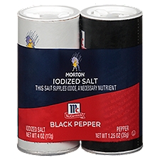 Morton McCormick Iodized Salt & Pepper, Shaker Set, 5.25 Ounce