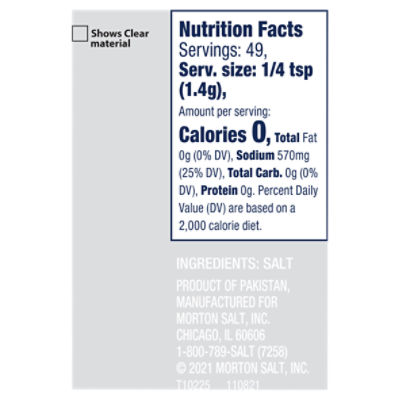 Calories in Morton Lite Salt Mixture and Nutrition Facts