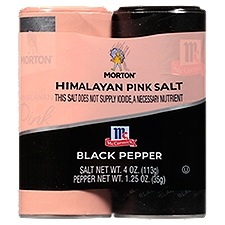 Morton® Himalayan Pink Salt & McCormick® Ground Pepper Shaker Set - Easily Bring Flavor On-the-Go, Perfect for Any Meal, Anytime (5.25 oz.)