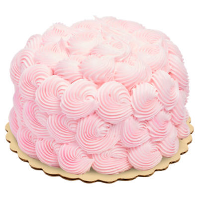 Petite Pink Champagne Iced Rosette Yellow Cake, 23 oz, 5 in
