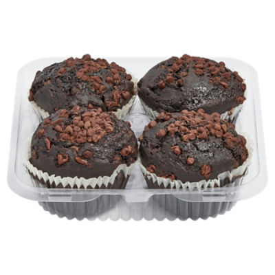 4 Pack Double Chocolate Puffin Muffin, 20 Ounce