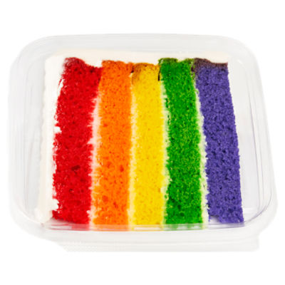 Rainbow Layer Cake Slice, 8 oz, 3 in, 1 Each