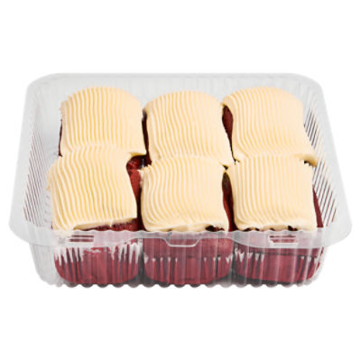 Mini Red Velvet Cake with Cream Cheese Icing, 6 Pack