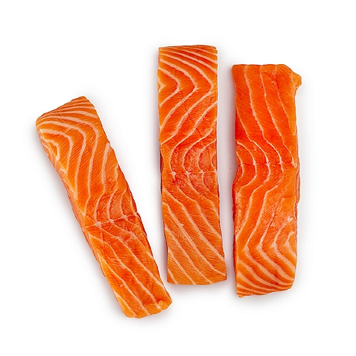 All of our Norwegian Salmon Fillets are always fresh & never frozen. Farm raised in the wild in open ocean farms, without the use of antibiotics. Pre cut, in single serve, 5oz portions.