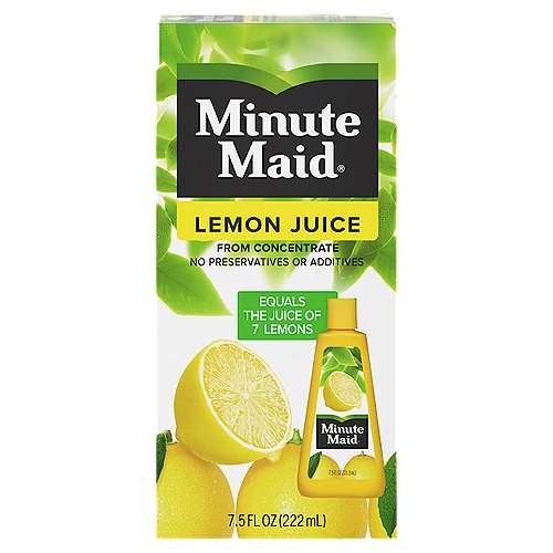Minute Maid Lemon Juice Bottle, 7.5 fl oz
Goodness comes in over 100 different varieties of Minute Maid juices and juice drinks that can be shared with the whole family—just like it has for generations. From orange juice to apple juice, lemonades and punches, we use the freshest ingredients to ensure you get the highest quality juices. Put good in. Get good out.