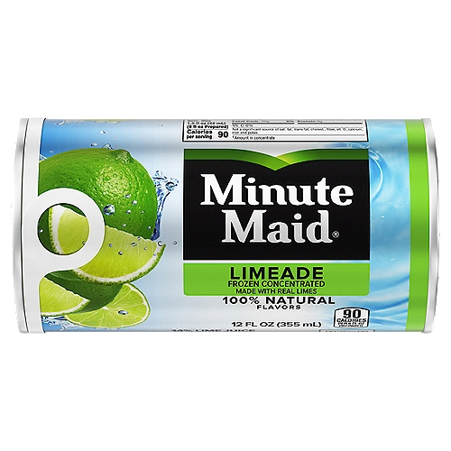 Minute Maid Limeade Can, 12 fl oz
Goodness comes in over 100 different varieties of Minute Maid juices and juice drinks that can be shared with the whole family—just like it has for generations. From orange juice to apple juice, lemonades and punches, we use the freshest ingredients to ensure you get the highest quality juices. Put good in. Get good out.
