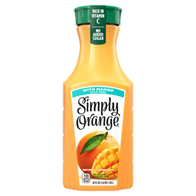 Simply Orange w/ Mango Juice Bottle, 52 fl oz, 52 Fluid ounce