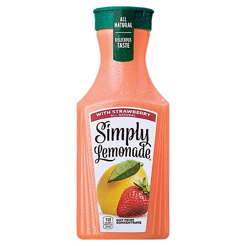 Simply Lemonade w/ Strawberry Bottle, 52 fl oz
Our delicious lemonade is made simply, with natural ingredients and a delicate balance of sweet and sour. For Simply Lemonade with Strawberry, we added an extra twist—the sweet taste of strawberries. 

Delicious and refreshing, Simply Lemonade with Strawberry is a delightful, all-natural and non-GMO fruit juice beverage that tastes as close to homemade lemonade as you can get, all in one beautifully simple bottle. There are no surprises here. Just simple ingredients and a deliciously refreshing taste.

With Simply Lemonade with Strawberry, the difference is clear. Clear enough that you can see the all-natural ingredients inside. Because with Simply, there's nothing to hide.