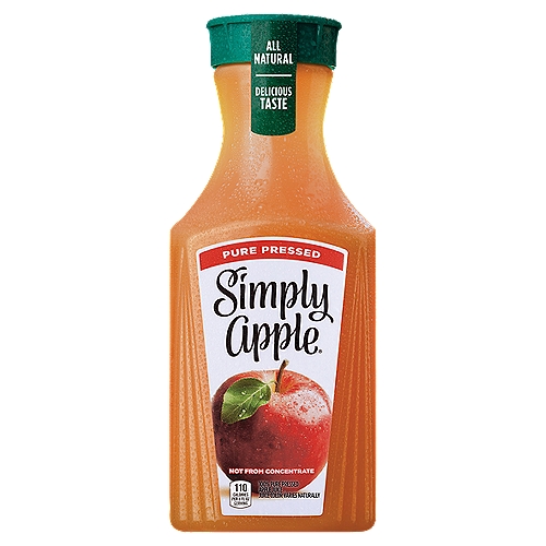 Simply Apple Juice Bottle, 52 fl oz
Crisp, fresh-tasting apple juice. That's exactly what Simply Apple delivers. 
 
With Simply Apple, our number-one goal is to take the amazing taste of a freshly picked, perfectly ripe apple and bring it to you in a bottle. Made with 100% apple juice that's never from concentrate and never sweetened. It's how we ensure that crisp apple juice taste is nothing less than irresistible.

Simply Apple delivers on the delicious and fresh taste you want from apple juice without overcomplicating it. What you see is what you get. In fact, Simply juices and juice drinks always have the “Fresh Taste Guarantee.'' Plus, it's all-natural without GMOs.

With Simply Apple, the difference is clear. Clear enough that you can see the all-natural ingredients inside. Because with Simply, there's nothing to hide.