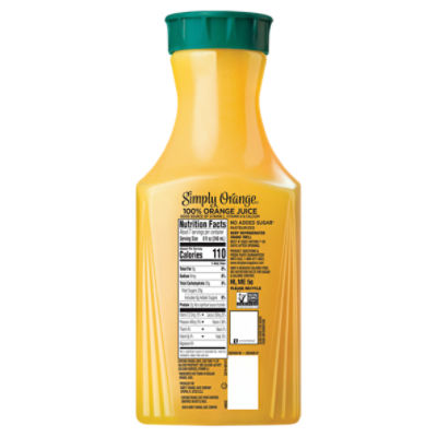 Simply Orange Medium Pulp Calcium and Vitamin D Juice Bottle, 52 fl oz -  Fairway