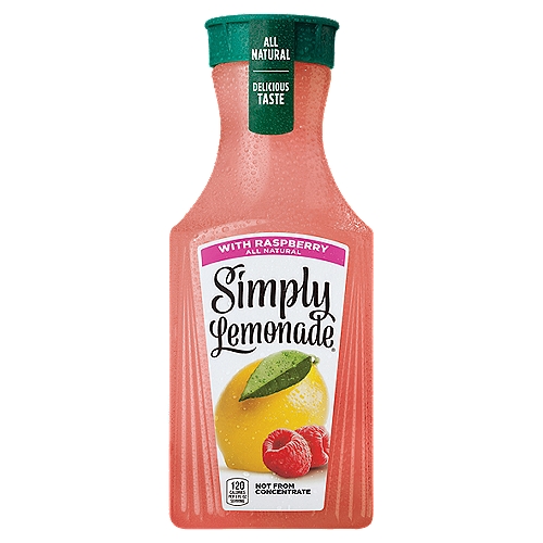 Simply Lemonade w/ Raspberry Bottle, 52 fl oz
Our delicious lemonade is made simply, with natural ingredients and a delicate balance of sweet and sour. For Simply Lemonade with Raspberry, we added an extra twist—the sweet taste of raspberries. 

Delicious and refreshing, Simply Lemonade with Raspberry is a delightful, all-natural and non-GMO fruit juice beverage that tastes as close to homemade lemonade as you can get, all in one beautifully simple bottle. There are no surprises here. Just simple ingredients and a deliciously refreshing taste.

With Simply Lemonade with Raspberry, the difference is clear. Clear enough that you can see the all-natural ingredients inside. Because with Simply, there's nothing to hide.