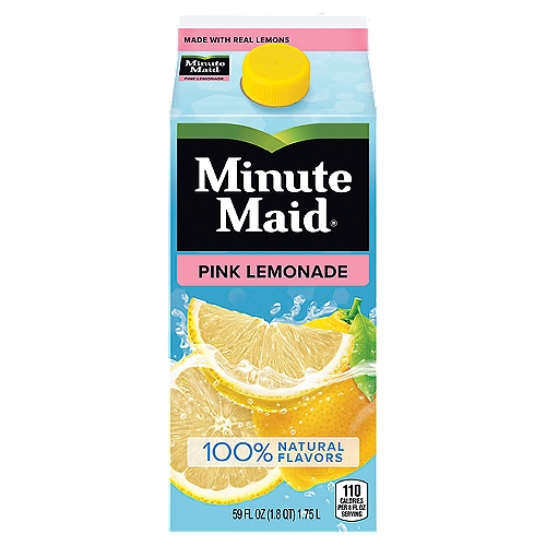 Minute Maid Pink Lemonade Carton, 59 fl oz
From enjoying lemonade as a kid to providing your family with a delicious lemonade as an adult, the Minute Maid brand has been bringing goodness to your family for 75 years. And Minute Maid lemonade carries on the tradition of good. A classic that will never go out of style; this refreshingly delicious lemonade drink is made with real lemons for real goodness in every sip. Minute Maid lemonade comes in a variety of sizes and bottles for any occasion, so you can have delicious goodness on-the-go or at home. Delicious lemonade, from the goodness of fruit. Now that sounds good.