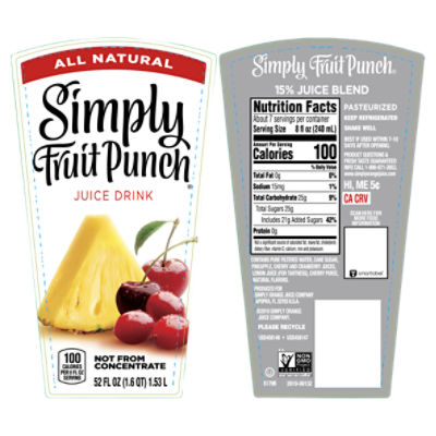 Simply Fruit Punch Bottle 52 fl oz The Fresh Grocer