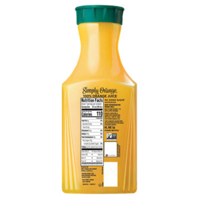 Simply Orange Pulp Free Juice Bottle, 52 fl oz
