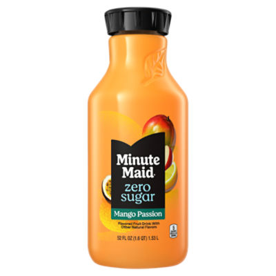 Minute Maid Zero Sugar Mango Passion Fruit Bottle, 52 fl oz