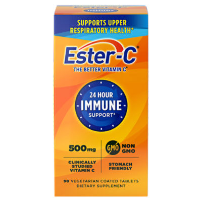Ester-C Vegetarian Coated Tablets Dietary Supplement, 500 mg, 90 count, 90 Each