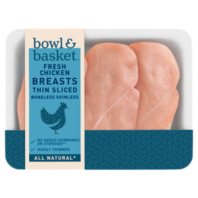 Bowl & Basket Thin Sliced Boneless Skinless Fresh Chicken Breasts