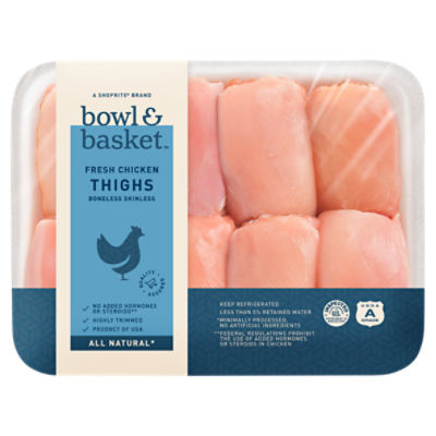 Bowl & Basket Boneless Skinless Fresh Chicken Thighs, 2.25 Pound