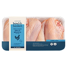 Bowl & Basket Fresh Chicken Split Breasts with Ribs Jumbo Pack, 5.35 Pound