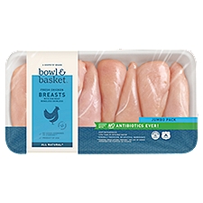 Bowl & Basket Fresh Chicken Breasts with Rib Meat Boneless Skinless Jumbo Pack
