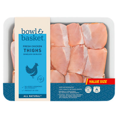 Bowl & Basket Boneless Skinless Fresh Chicken Thighs Family Pack