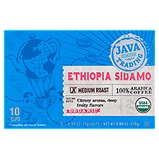 Java Trading Single Organic Ethiopia Sidamo Medium Roast Coffee, 0.39 Ounce