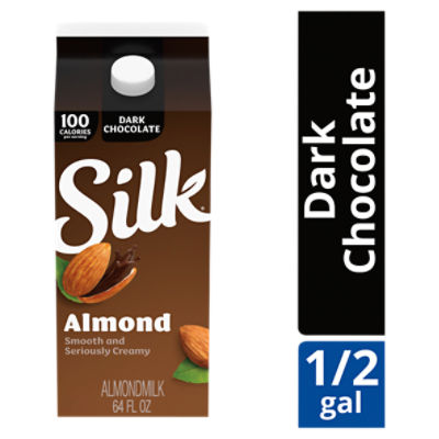 Silk Almond Milk, Dark Chocolate, Dairy Free, Gluten Free, 64 FL ounce Half Gallon, 64 Fluid ounce