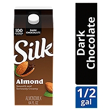 Silk Almond Milk, Dark Chocolate, Dairy Free, Gluten Free, 64 FL ounce Half Gallon