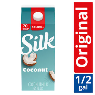 Silk Coconut Milk, Original, Dairy Free, Gluten Free, 64 FL ounce Half Gallon, 64 Fluid ounce