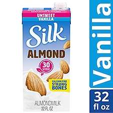 Silk Unsweet Vanilla Almondmilk, 32 fl oz, 32 Fluid ounce