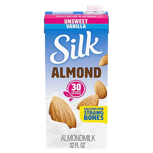 Silk Unsweet Vanilla Almondmilk, 32 fl oz
Free from
✓ Dairy
✓ Gluten
✓ Carrageenan
✓ Cholesterol
✓ Soy
✓ Artificial Flavors & Colors