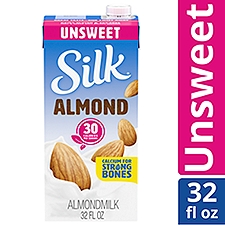 Silk Unsweet Almondmilk, 32 fl oz, 32 Fluid ounce