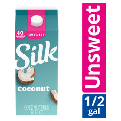 Silk Coconut Milk, Unsweet, Dairy Free, Gluten Free, 64 FL ounce Half Gallon