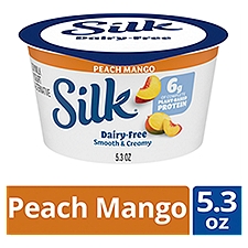 Silk Peach Mango Dairy Free, Plant Based Soy Milk Yogurt Alternative, 5.3 ounce Container, 5.3 Ounce