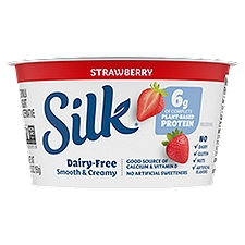Silk Strawberry Dairy Free, Plant Based Soy Milk Yogurt Alternative, 5.3 OZ Container, 5.3 Ounce