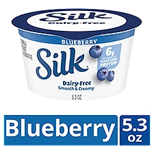Silk Blueberry Dairy Free, Plant Based Soy Milk Yogurt Alternative, 5.3 ounce Cup, 5.3 Ounce