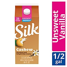 Silk Unsweet Vanilla Cashewmilk with a Touch of Almond, 64 fl oz, 1.89 Each