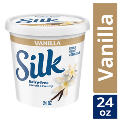 Silk Vanilla Dairy Free, Plant Based Soy Milk Yogurt Alternative, 24