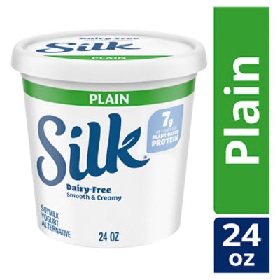Silk Plain Dairy Free, Plant Based Soy Milk Yogurt Alternative, 24