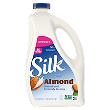 Silk Almond Milk, Unsweet, Dairy Free, Gluten Free, 96 FL ounce Bottle
