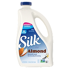 Silk Unsweet Vanilla, Almondmilk, 96 Fluid ounce