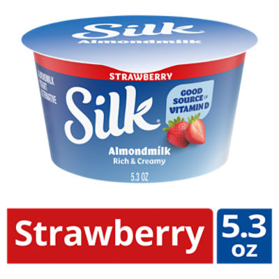 Silk Strawberry Dairy Free, Almond Milk Plant Based Yogurt Alternative, 5.3 ounce Cup