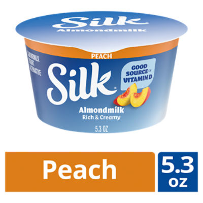 Silk Peach Dairy Free, Almond Milk Plant Based Yogurt Alternative, 5.3 ounce Cup