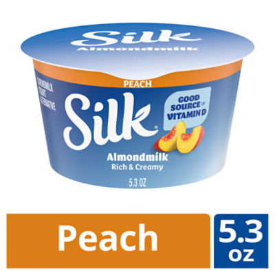 Silk Peach Dairy Free, Almond Milk Plant Based Yogurt Alternative, 5.3 ounce Cup, 5.3 Ounce