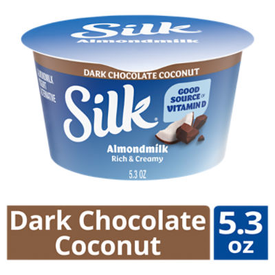 Silk Dark Chocolate Coconut Dairy Free, Almond Milk Plant Based Yogurt Alternative, 5.3 ounce Cup