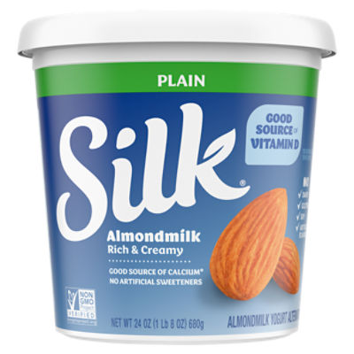 Silk Plain Dairy Free, Almond Milk Plant Based Yogurt Alternative